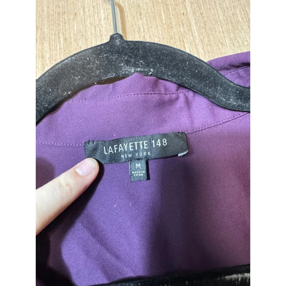LAFAYETTE 148 NEW YORK Womens Purple Button Down Shirt Long Sleeve Size M‎ - Picture 4 of 7
